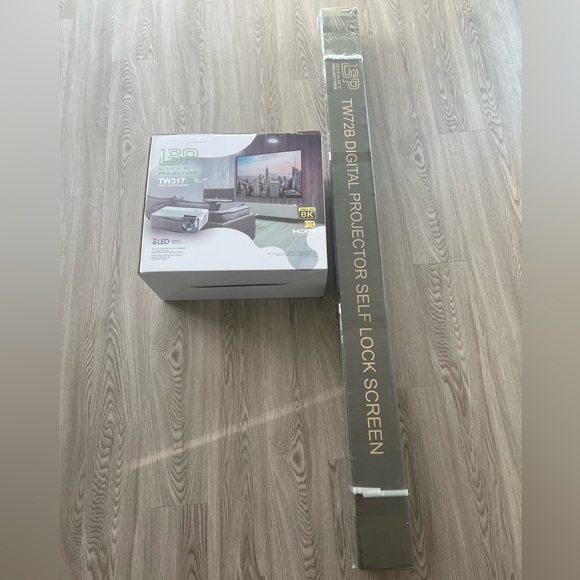 LSP TW317 Smart Projector W/ 80” Digital Projector Lockscreen - Picture 2 of 7